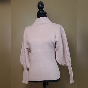 Lovely mock neck balloon sleeves top.